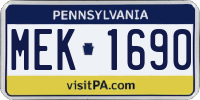 PA license plate MEK1690