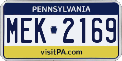 PA license plate MEK2169