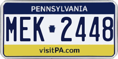 PA license plate MEK2448