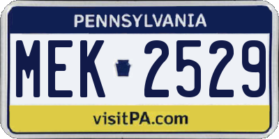 PA license plate MEK2529