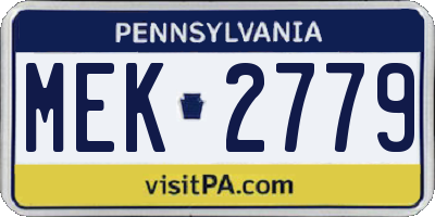 PA license plate MEK2779