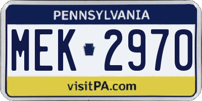 PA license plate MEK2970
