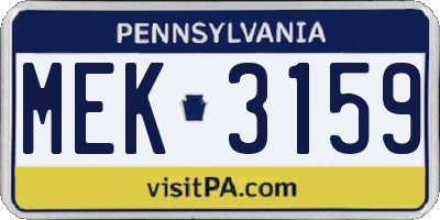 PA license plate MEK3159