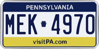 PA license plate MEK4970