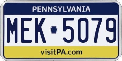 PA license plate MEK5079