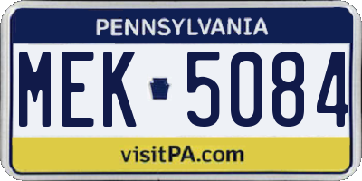 PA license plate MEK5084