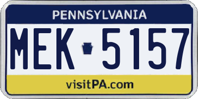 PA license plate MEK5157