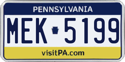 PA license plate MEK5199