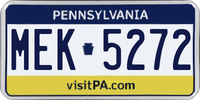 PA license plate MEK5272