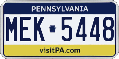 PA license plate MEK5448