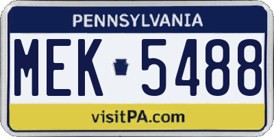 PA license plate MEK5488
