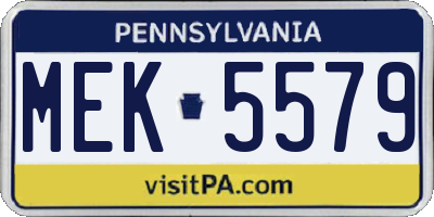 PA license plate MEK5579