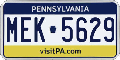 PA license plate MEK5629