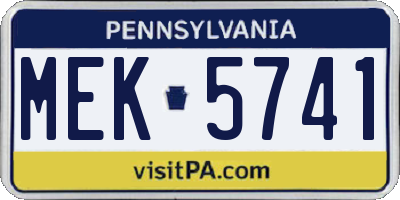 PA license plate MEK5741