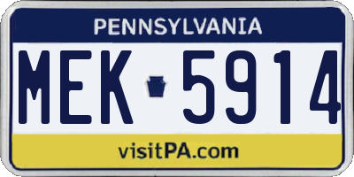 PA license plate MEK5914