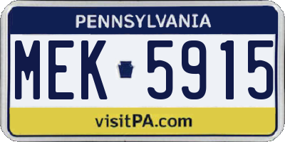 PA license plate MEK5915