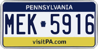 PA license plate MEK5916