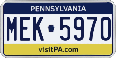 PA license plate MEK5970