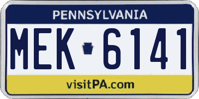 PA license plate MEK6141