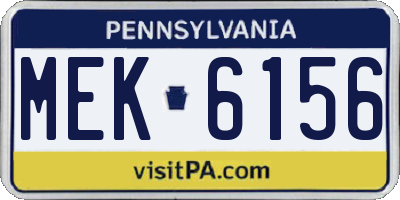 PA license plate MEK6156