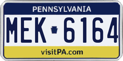 PA license plate MEK6164