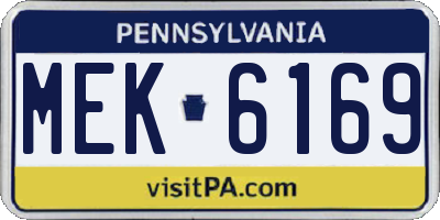 PA license plate MEK6169