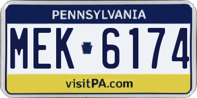 PA license plate MEK6174