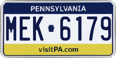 PA license plate MEK6179