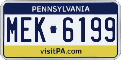 PA license plate MEK6199