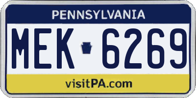 PA license plate MEK6269