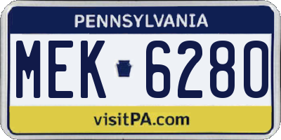 PA license plate MEK6280