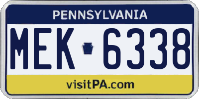 PA license plate MEK6338
