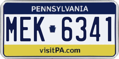 PA license plate MEK6341