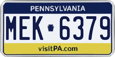 PA license plate MEK6379