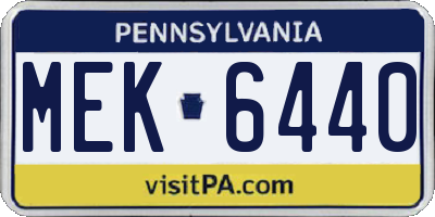 PA license plate MEK6440
