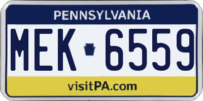PA license plate MEK6559