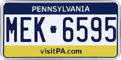 PA license plate MEK6595