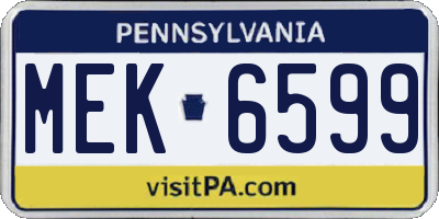 PA license plate MEK6599