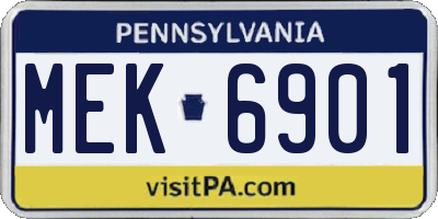 PA license plate MEK6901