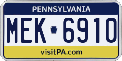 PA license plate MEK6910