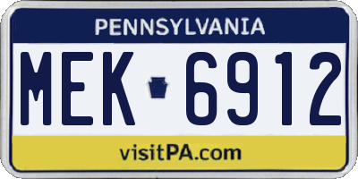 PA license plate MEK6912