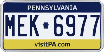 PA license plate MEK6977