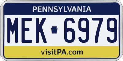 PA license plate MEK6979