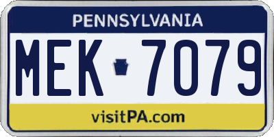 PA license plate MEK7079