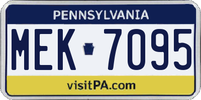 PA license plate MEK7095