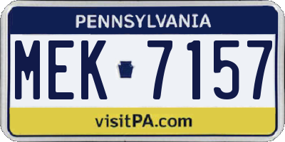 PA license plate MEK7157