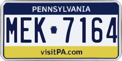 PA license plate MEK7164