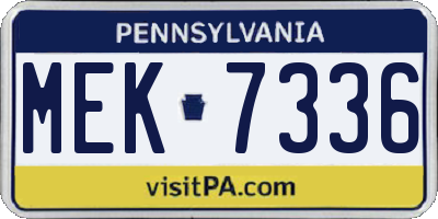 PA license plate MEK7336