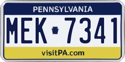PA license plate MEK7341
