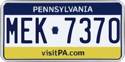 PA license plate MEK7370